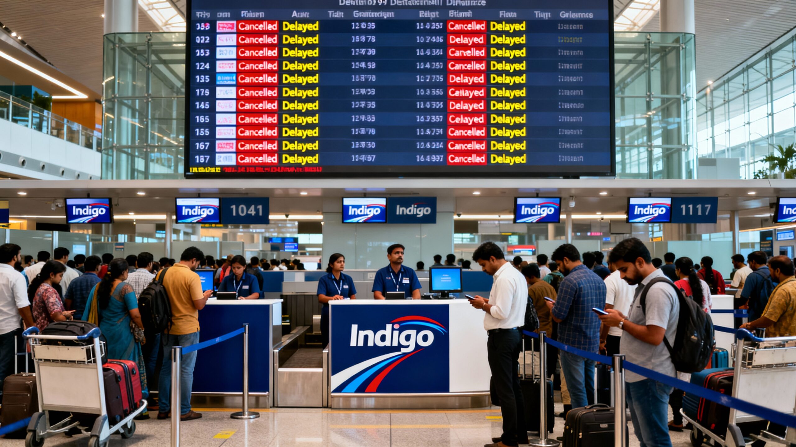 IndiGo Airlines departure board